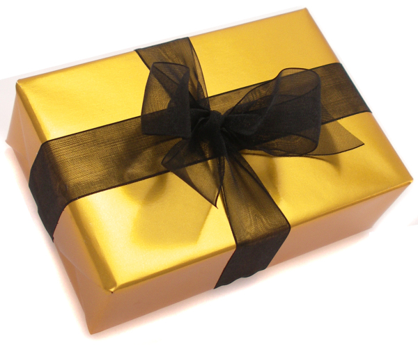 paquet cadeau or