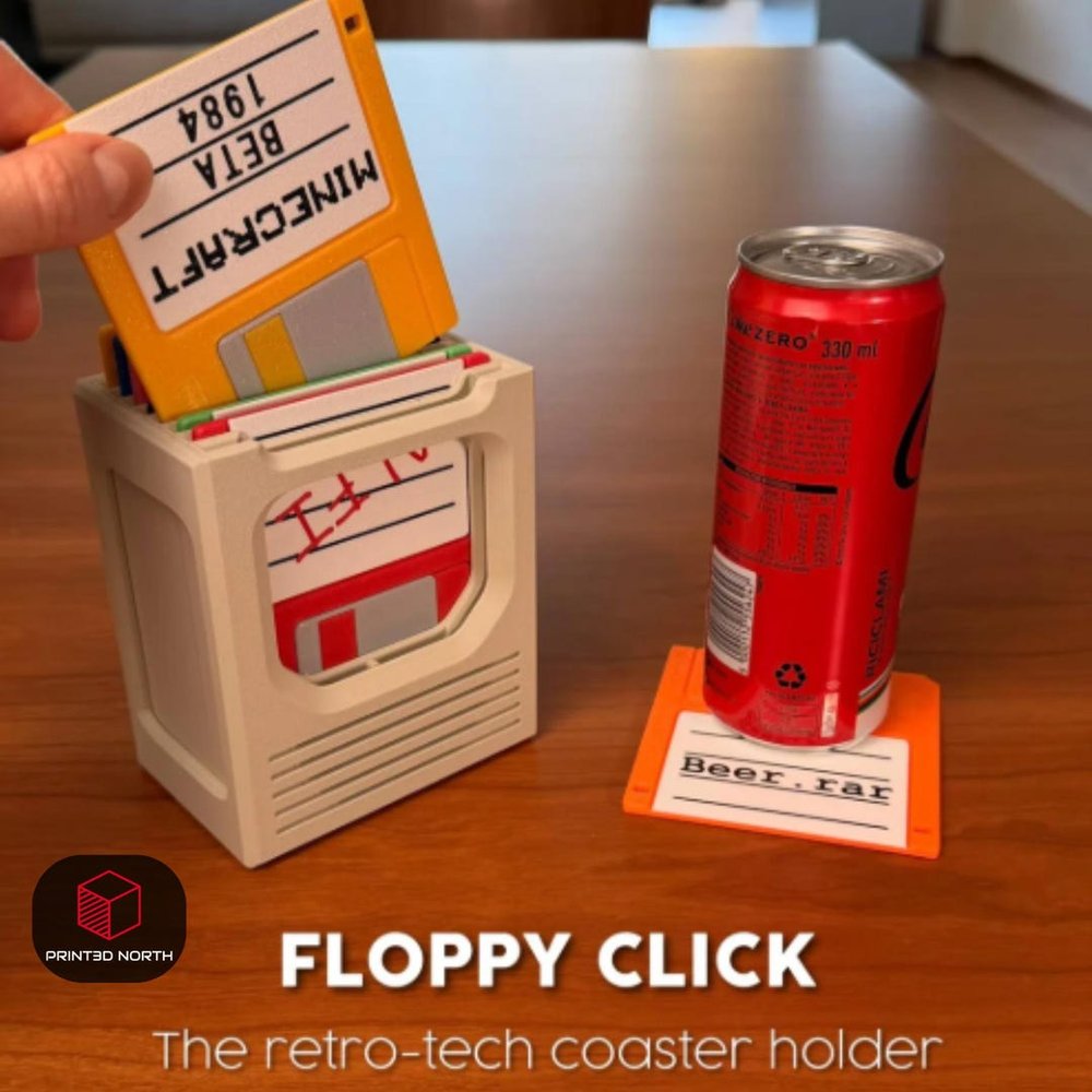 Sous-verres en forme de disquette rétro, coffret Floppy Click